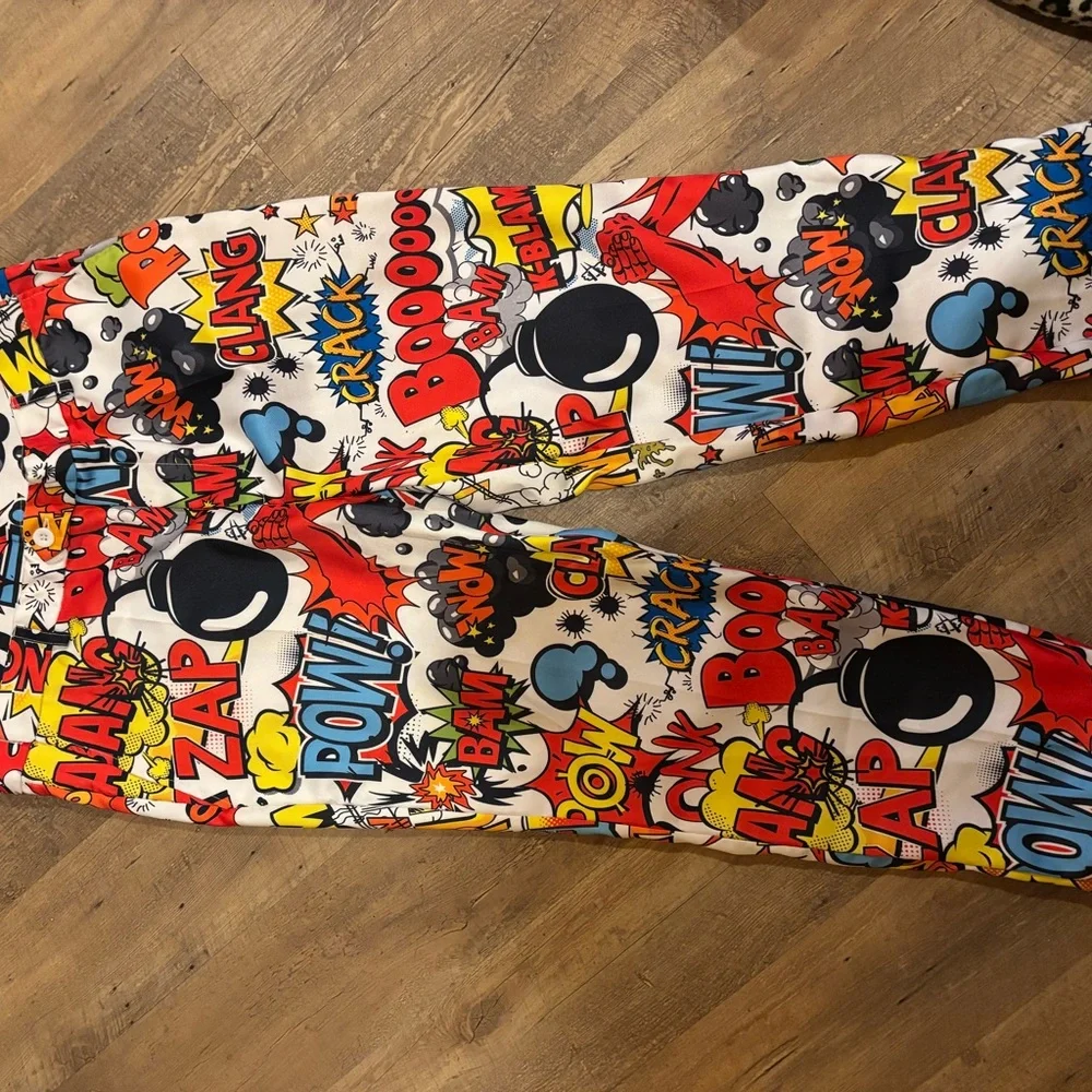 Comic Pop Art Men’s Suit — Colorful Graphic Print
